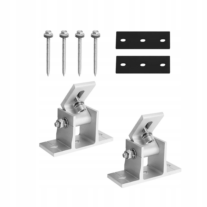 Set 2 Usi de Montaj pentru Panouri Solare, Aluminiu, 10,5cm, pentru Rulote si Camere, Argintiu