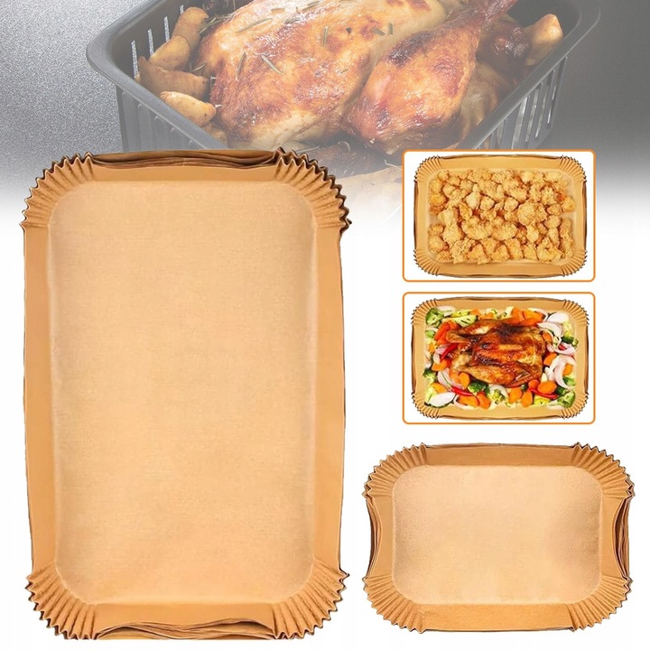 Set de 160 foi de hartie de copt pentru friteuze, zlat, 10,4L si 5,2L