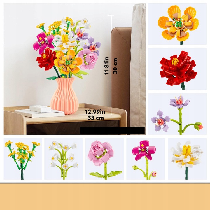 Set de constructie Kwiatow, mini blocuri, pentru adulti