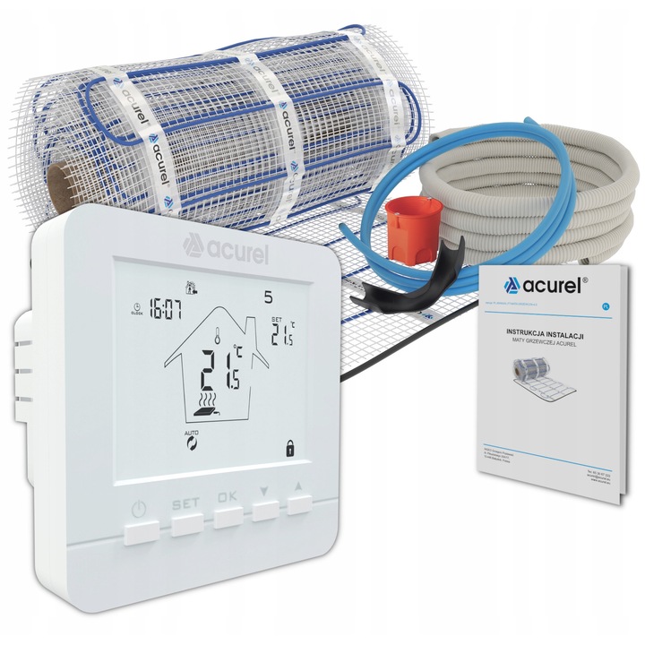 Нагревателна подложка Acurel FT-MAT 160W/m, 2м, с програмируем термостат, за подово отопление