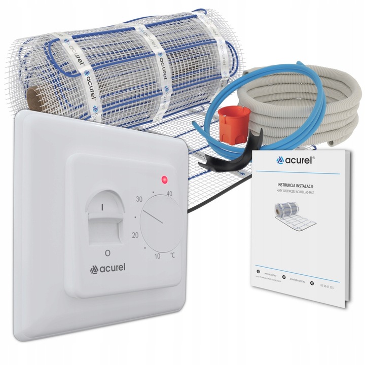 Нагревателна подложка Acurel 160W/m2, 3,5м, термостат AD132, IP21, пълен комплект