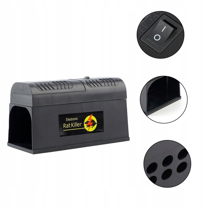 Capcana electrica pentru soareci, 8000V, reutilizabila, cu LED