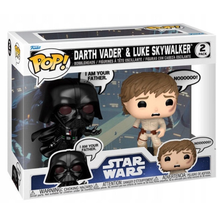 Darth Vader és Luke Skywalker figura szett, Star Wars, 9cm, Funko POP! Vinyl