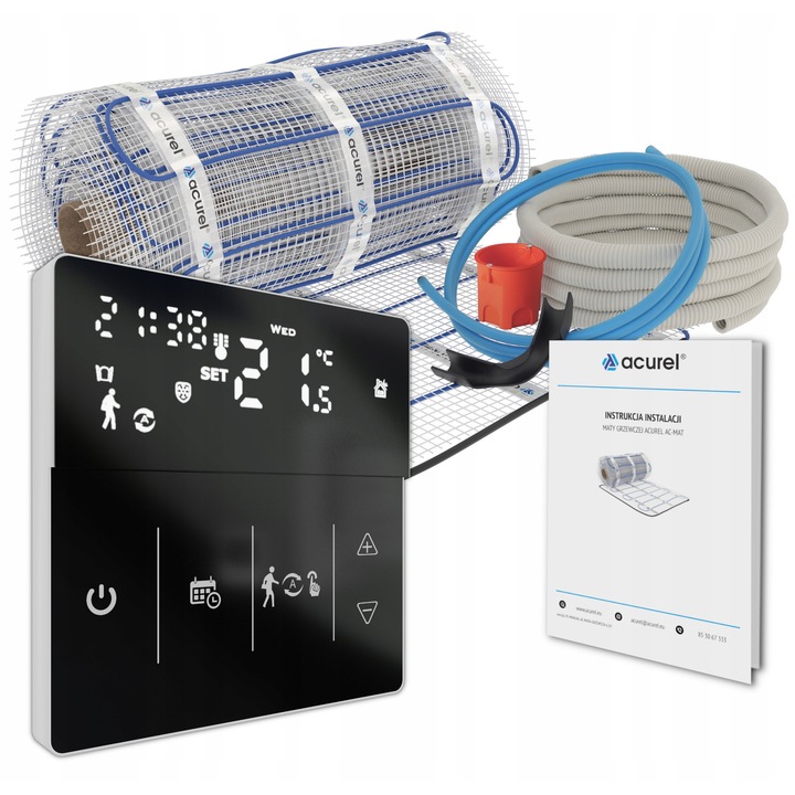 Нагревателна подложка Acurel AC-MAT 160W/m², 6m², с програмируем термостат, за подово отопление под плочки