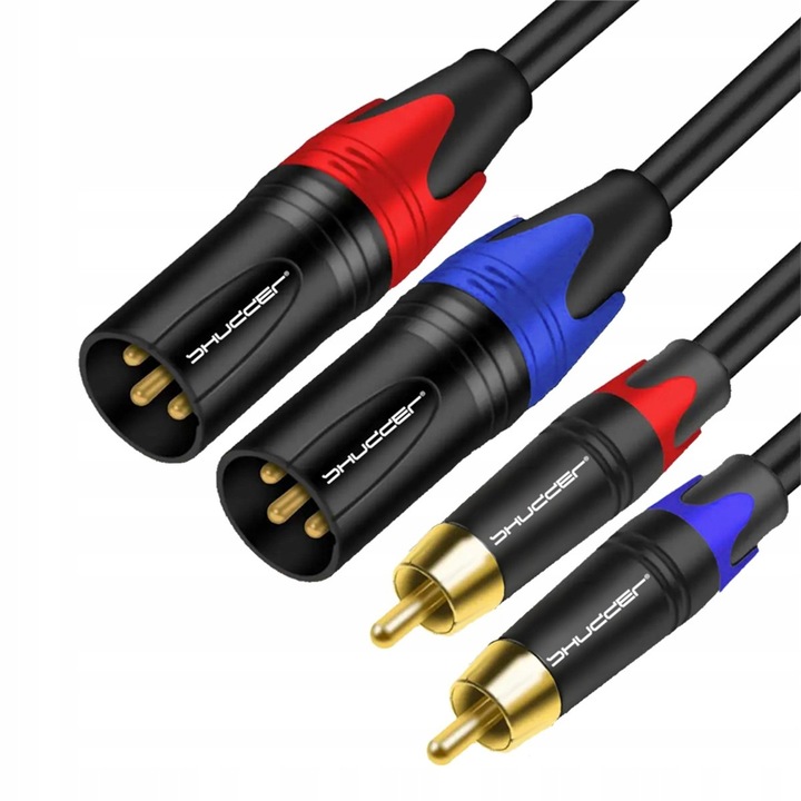 Audio kábelek 2x RCA - 2x XLR 2m Shudder, rézmaggal, stúdióba és élő használatra