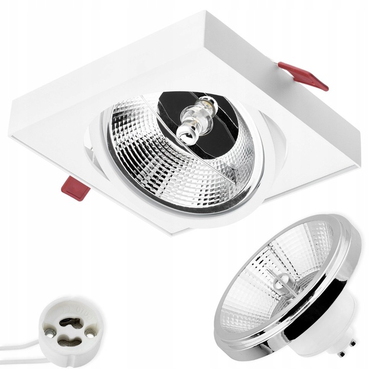 Комплект вградено осветително тяло AR111, Lumiled, 12W, бяло, 14,5x3см
