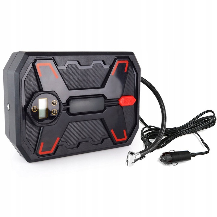 Автомобилен компресор WETU 12V дигитален с LED, 10 бара, 3м кабел, 185x140x65мм