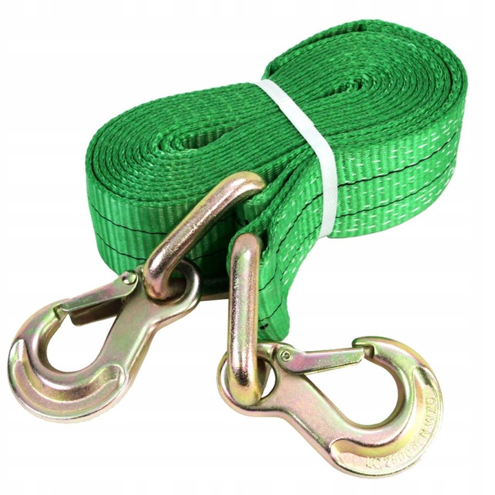 Curea de remorcare 9000kg 60mm 5m cu 2 carlige, verde