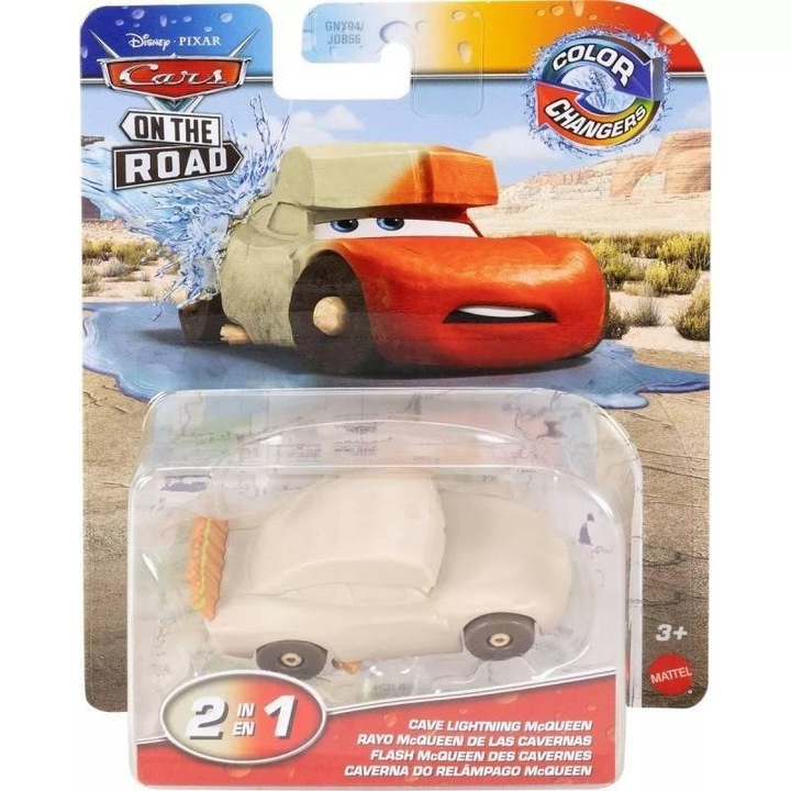 Masinuta Mattel Cars, Zygzak McQueen, schimbare culoare, 1:55, multicolor