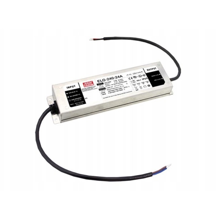 LED захранване, 240W, 24V, 10A, IP65, метал, сиво