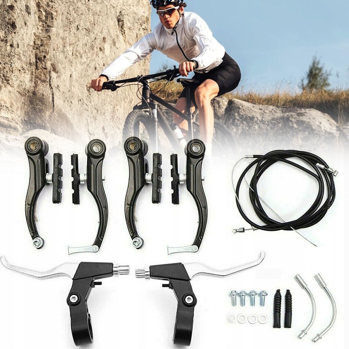 Set accesorii frane bicicleta, V-Brake, aluminiu, rezistent la temperaturi ridicate, universal