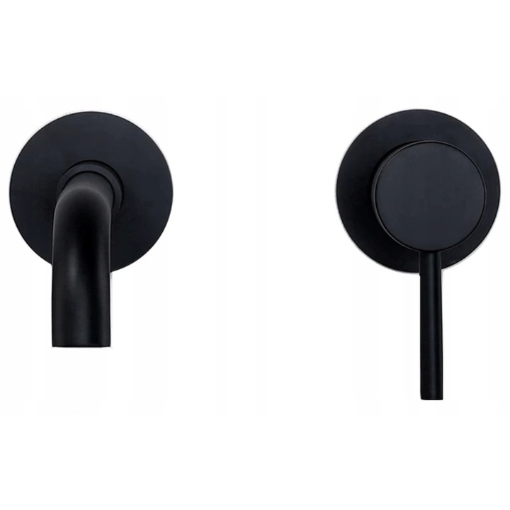 Baterie umywalka PREMIUM+, ceramica, 15cm, negru mat, set