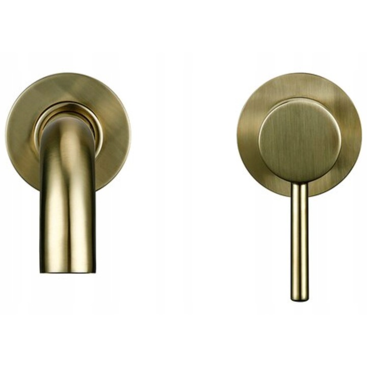 Baterie umywalka PREMIUM EXCLUSIVE, finisaj auriu mat, lungime 26cm, ceramica, set