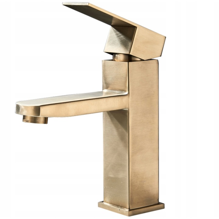 Baterie sanitara, zloty mat, ceramica, montaj direct pe chiuveta