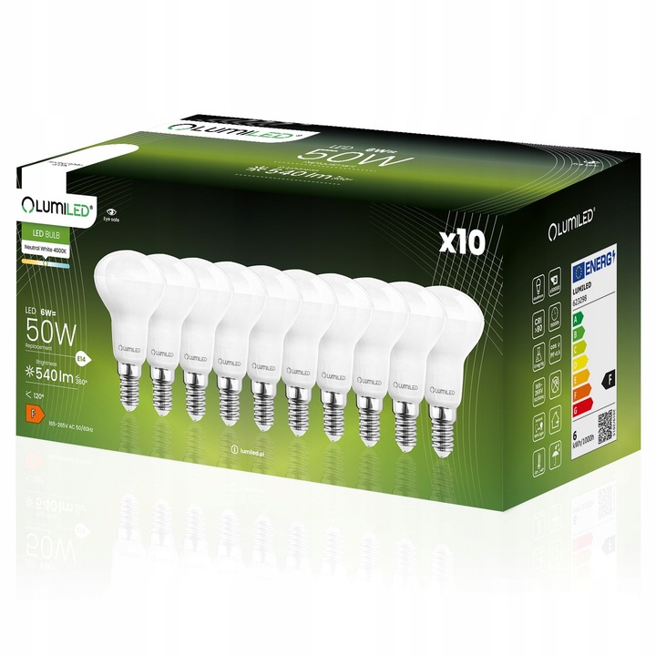 Set 10x Becuri LED E14 R50 6W 540lm 4000K, Alb Neutral