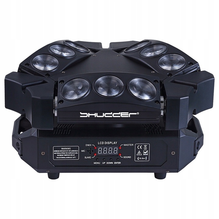 Осветително оборудване, Shudder Mini Spider, 9x3W, RGB, 30x27x15.5cm, черен