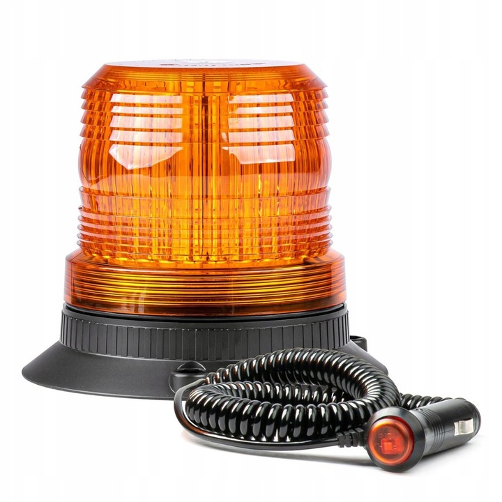 LED предупредителна лампа 80xLED, магнити, R10, 12V-24V, 122x147mm, оранжева