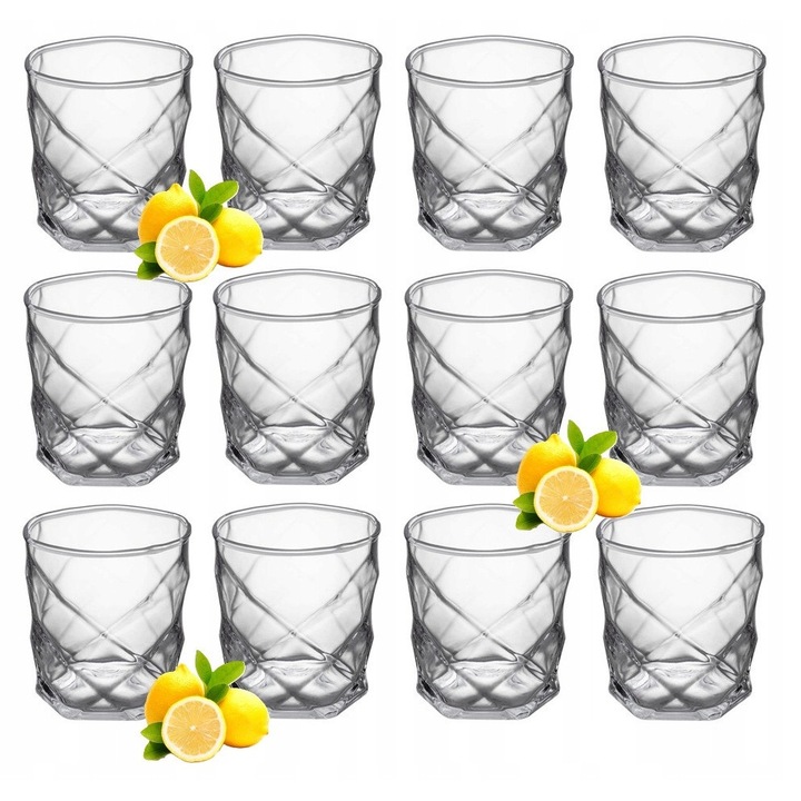 Set 12 pahare Galicja 330ml, design geometric
