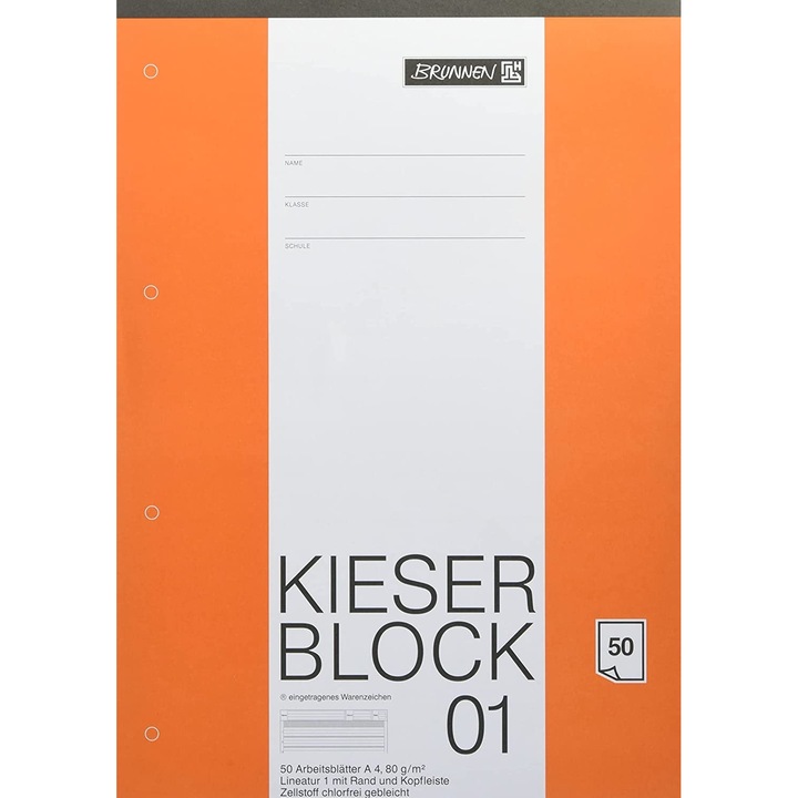 Brunnen füzetek, A4-es írótömb, 50 lap, 80 g/m², fehér