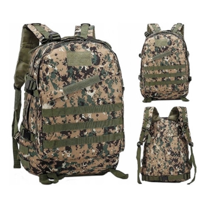 Rucsac militar tactic 45L, 2 compartimente, 2 buzunare, impermeabil, 50x25x40cm