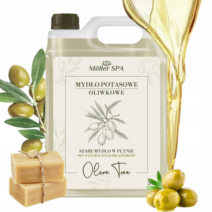 Sapun lichid natural Moller SPA, cu ulei de masline, 5L, fara alergeni, pentru piele sensibila
