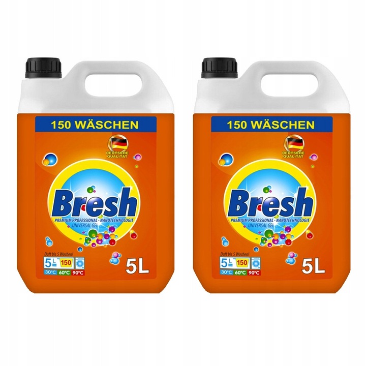 Bresh mosószer szett, 2 x 5l, koncentrált, fehér és színes ruhákhoz, 300 mosás