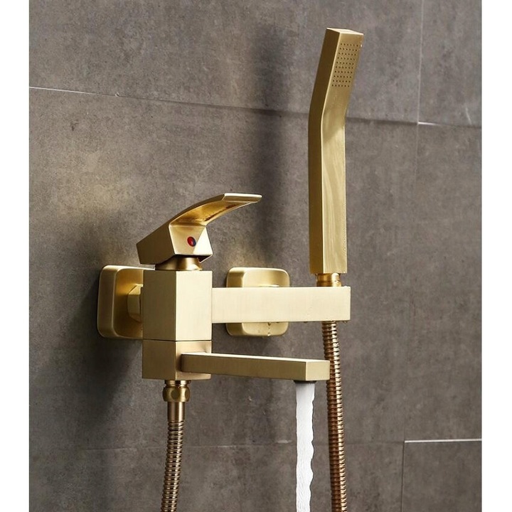 Baterie sanitara PDS, baterie pentru cada, ceramica, finisaj auriu mat, dimensiuni: 30x45cm