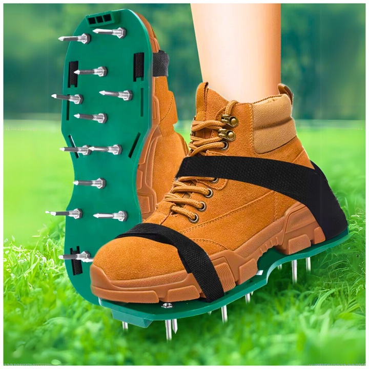 Aerator pentru gazon, Przydasie.pl, set cu 26 de colti, verde, 30x13,2cm