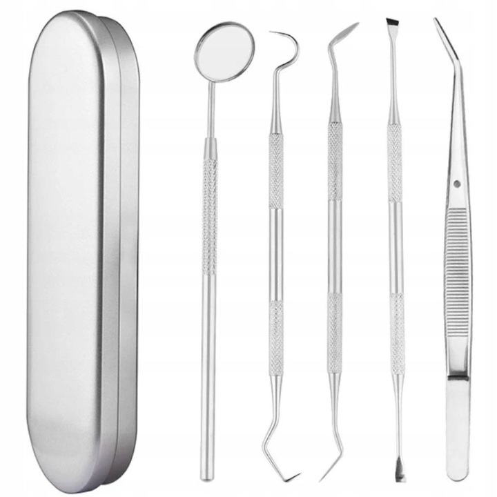 Set unelte stomatologice cu oglinda, 5 piese