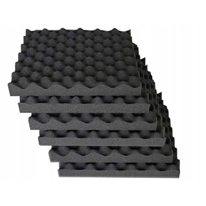 Set Panele Acustice 30x30 cm, 6 bucati, izolare fonica, design modern, pentru studio si acasa
