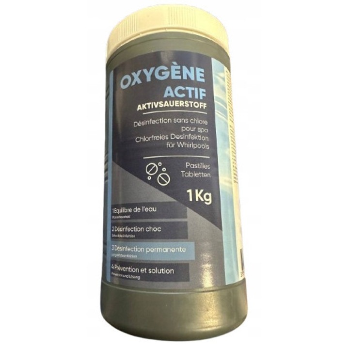 Tablete cu oxigen activ pentru dezinfectarea apei in jacuzzi si spa, 1 kg, fara clor