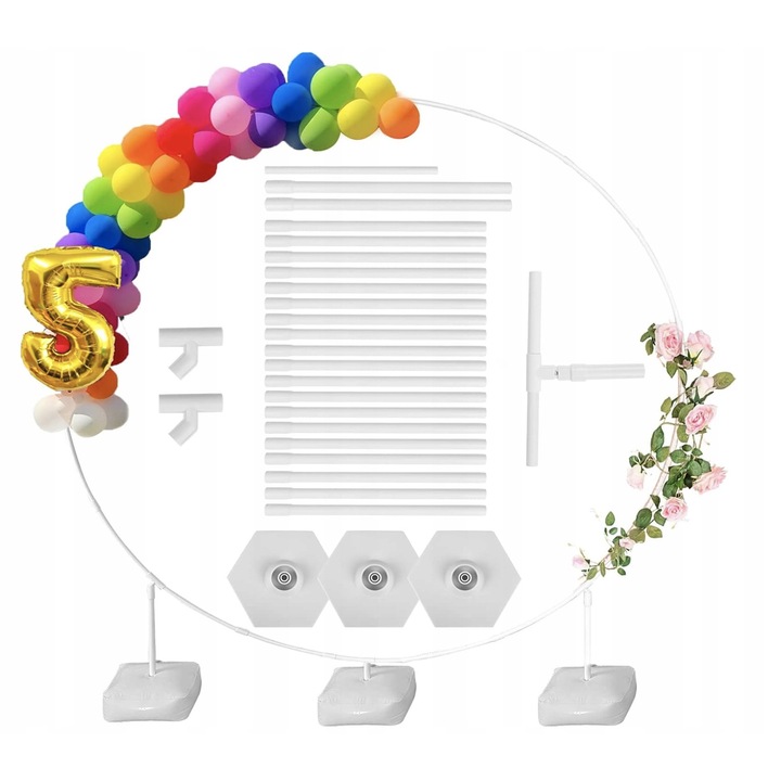 Suport pentru baloane, 200 cm, decorare petrecere, PVC, set 4 piese