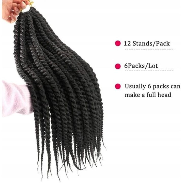 Set 12 accesorii par, sintetice, negru, poliester, usor de stilizat