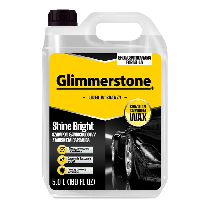 Șampon auto cu ceară Carnauba Glimmerstone, 5L, curățare și protecție fără urme