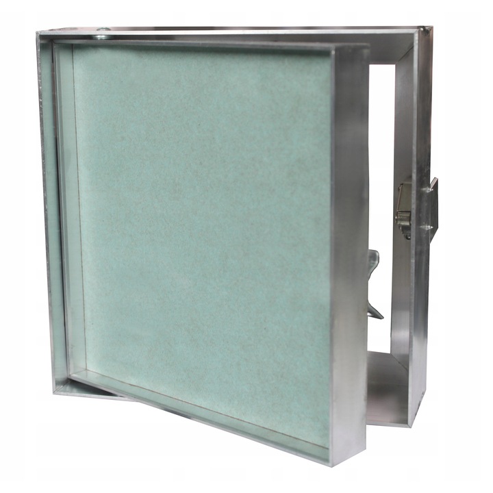 Usa de inspectie Plastline 200 x 200 mm, aluminiu, pentru perete, cu incuietoare