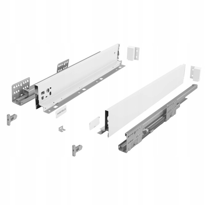Универсално чекмедже Hafele Matrix S Slim, пълно изтегляне, 300x84мм, матово бяло, капацитет 35кг