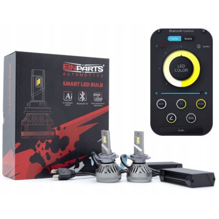 Becuri LED H7 EinParts, 3000K-6500K, 28.5W, set cu functie DRL