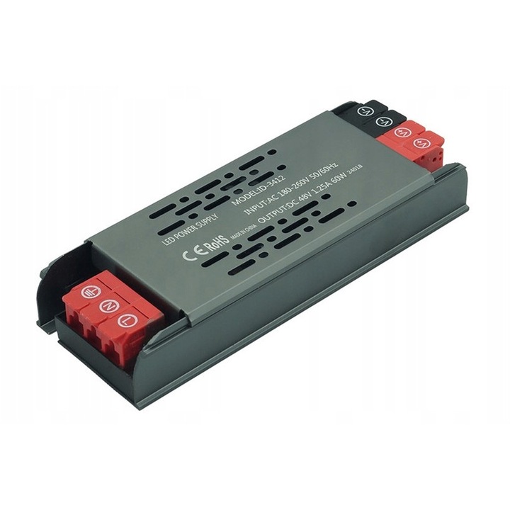 LED tápegység 12V 5A 60W ultra vékony, LED szalagokhoz, IP20