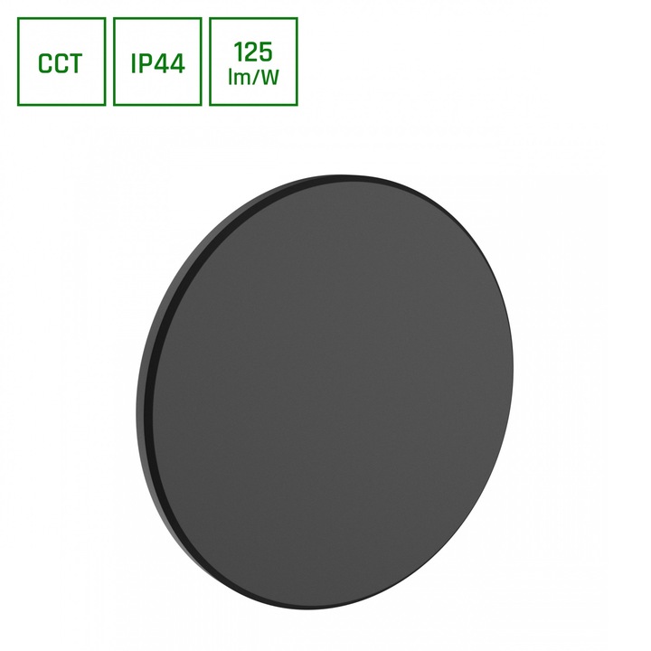 PIATTA 12W CCT homlokzati lámpa, 3 szín, fekete, IP44