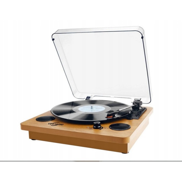 Gramofon Viflykoo XR-636DP-87, 3 viteze, Bluetooth, natural, 7x10x12 inch