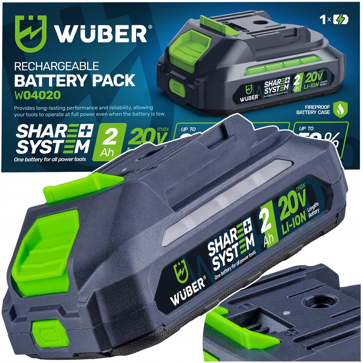 Акумулатор Wuber SHARE+, 20V, Li-Ion, комплект