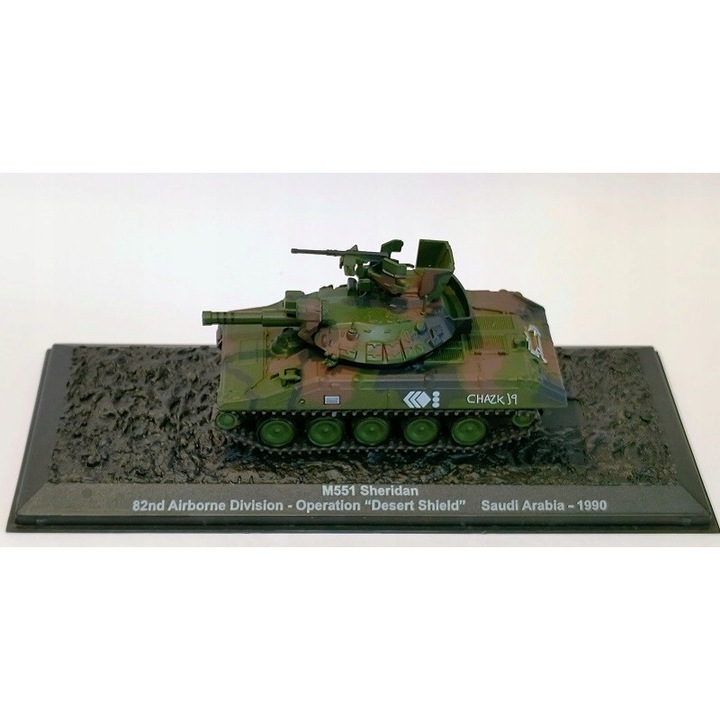Model militar M551 Sheridan Atlas, 1/72, cu gablota si brosura
