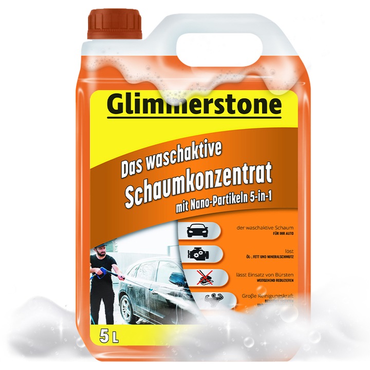 Glimmerstone aktív hab 20L, 4x5L szett, autómosáshoz, hatékony szennyeződések és olajok ellen