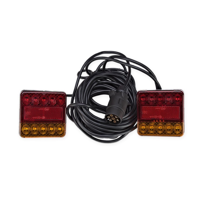 Комплект LED лампи за ремарке с магнити, 18 LED, 7,5м кабел, 7 пина