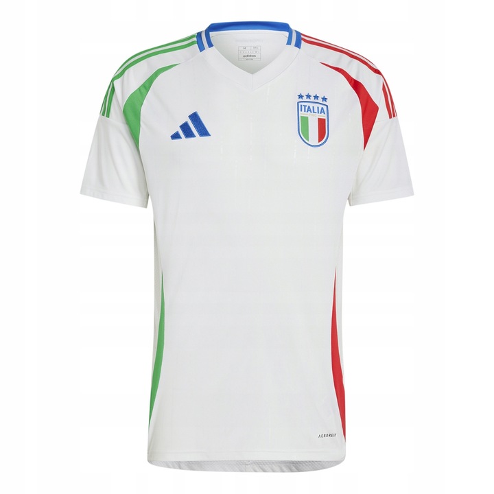 Мъжка спортна тениска, Adidas, Italy 2024 Away Jersey, бяла, рециклиран материал, Aeroready технология
