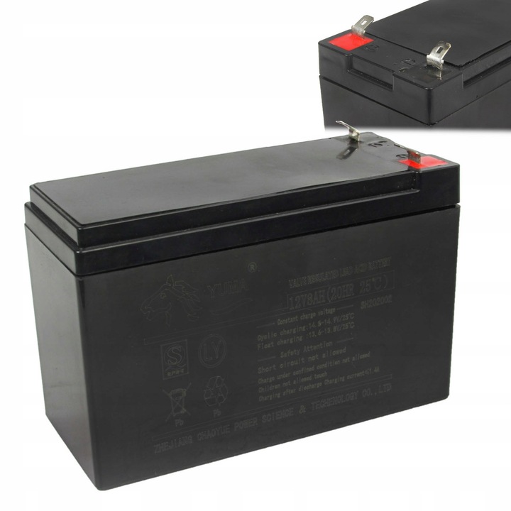 Acumulator 12V 8Ah AGM pentru pulverizator electric, Geko, rezistent la vibratii, fara intretinere