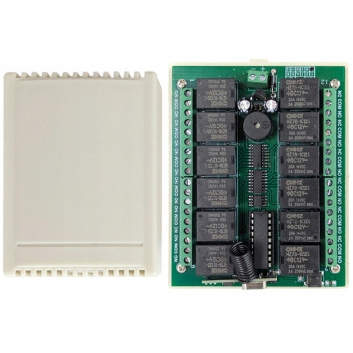 Централа Acurel 12 канала, 12/24V, дистанционно управление, 10A, 99x78x28mm