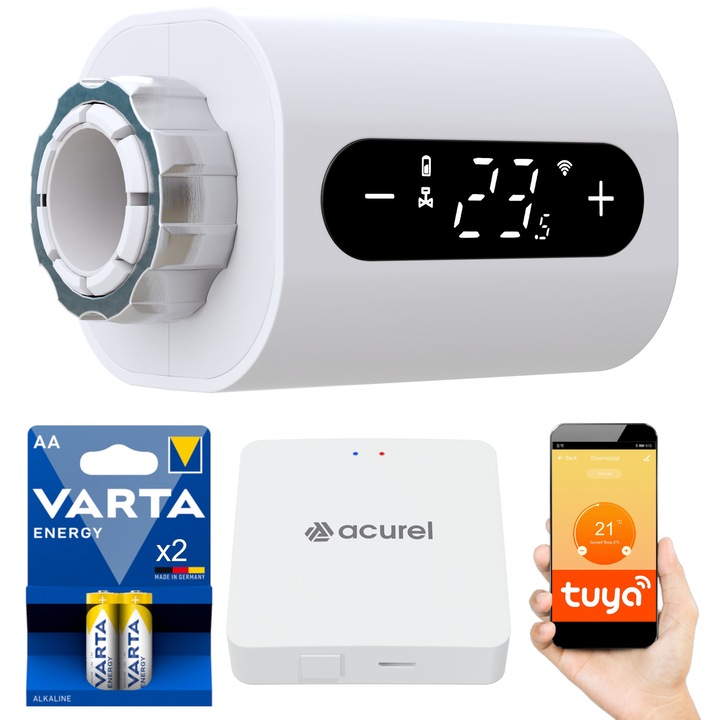 Termostat SMART Acurel, ZIGBEE 3.0, cu Baterii