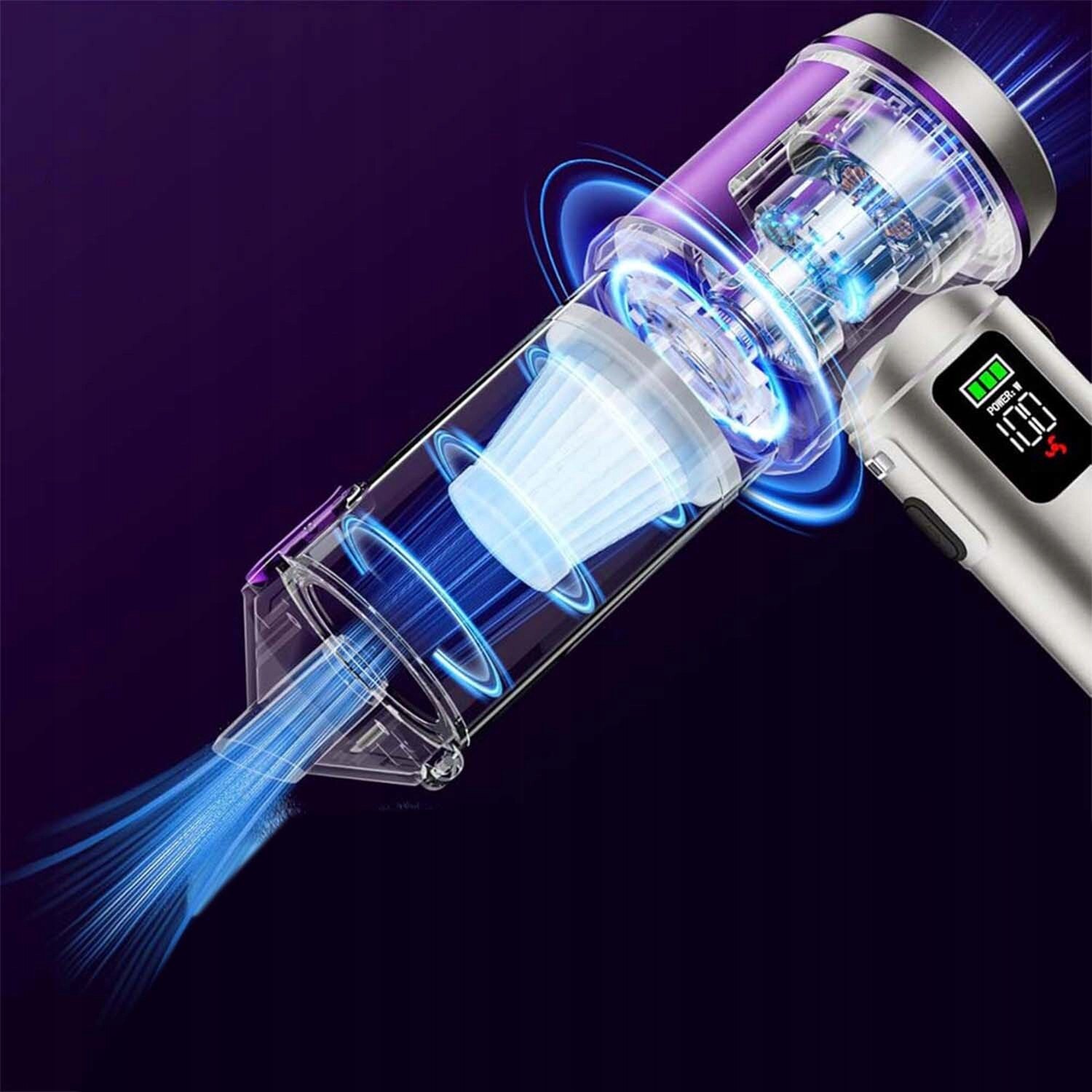 Aspirator fara fir, 15KPA, 3 viteze, 80000 RPM, LCD