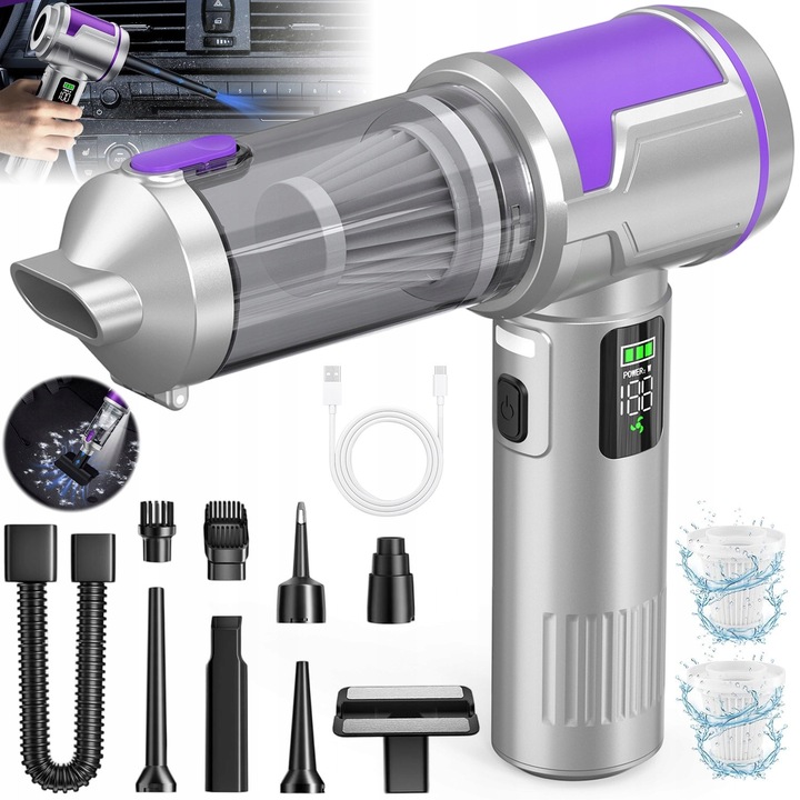 Aspirator fara fir, 15KPA, 3 viteze, 80000 RPM, LCD
